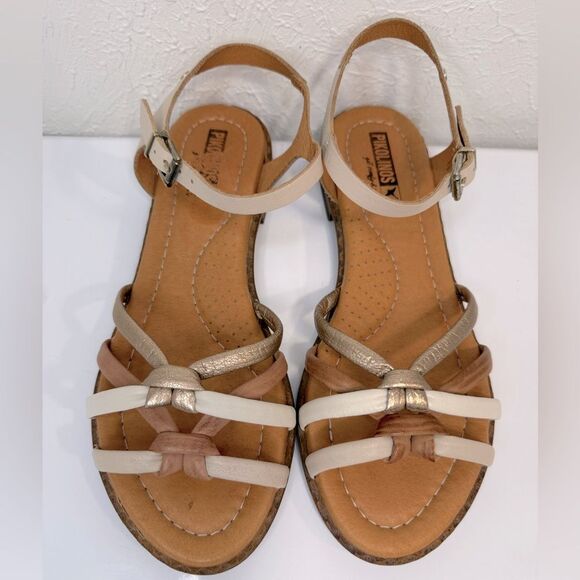 Pikolinos Algar Leather Sandals, Strappy Flats Size 39 (US 8.5) - Picture 2 of 8